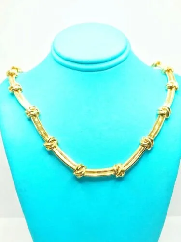 Tiffany & Co. 18KYG Love Knot Link Chocker Necklace 15.5 Tiffany & Co. 18KYG Love Knot Link Chocker Necklace 15.5